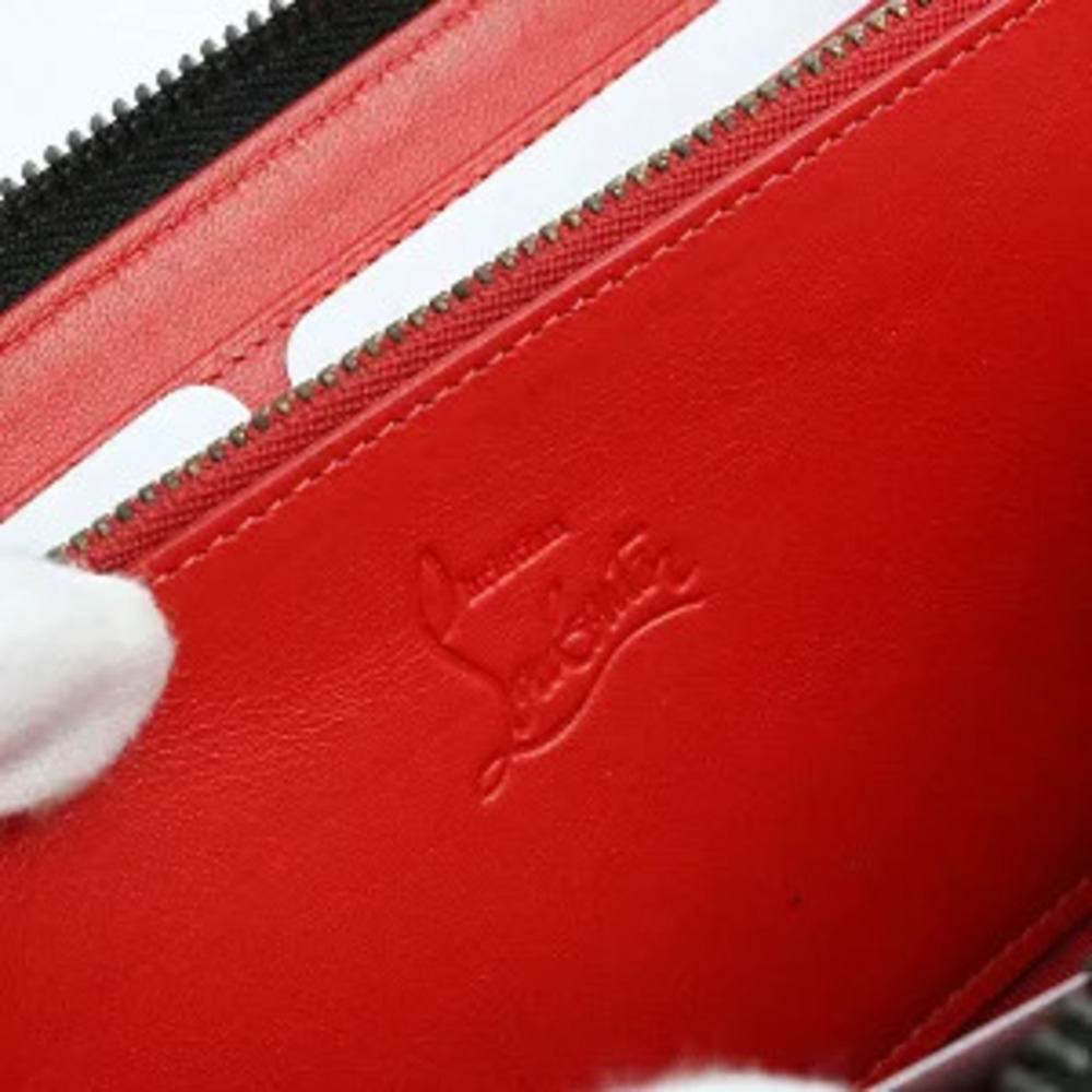 Christian Louboutin Panettone Round Zip Long Wallet Spike Studs Leather Black - Picture 7 of 7
